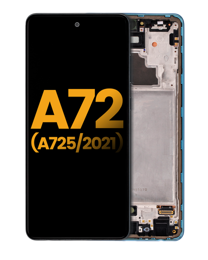 OLED Assembly With Frame Compatible For Samsung A72 (A725/2021) (Refurbished) (Awesome Blue)