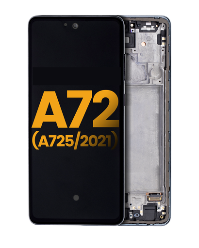 OLED Assembly With Frame Compatible For Samsung A72 (A725/2021) (Refurbished) (Awesome Black)
