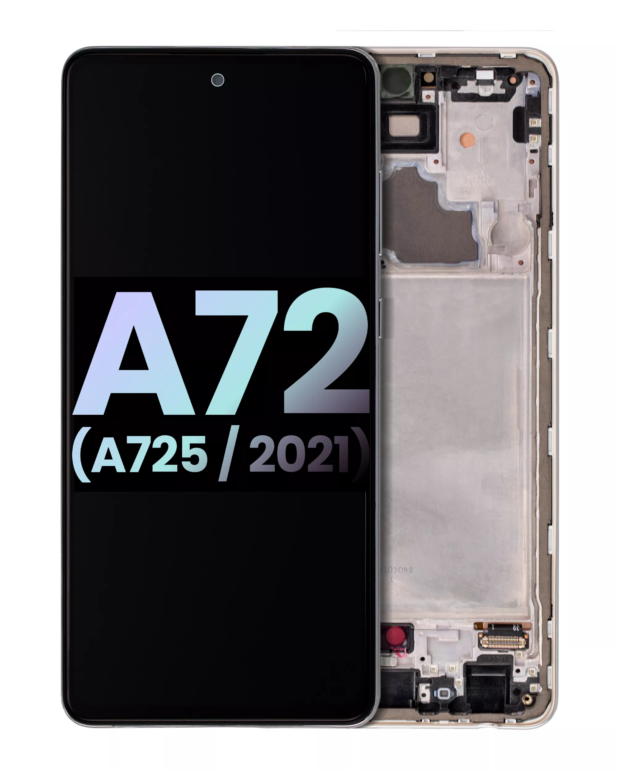 OLED Assembly With Frame Compatible For Samsung Galaxy A72 (A725/2021) (Service Pack) (Awesome White)