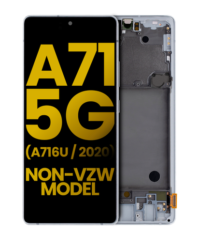 OLED Assembly With Frame Compatible For Samsung Galaxy A71 5G (A716U/2020) (Refurbished) (Prism Cube Silver)