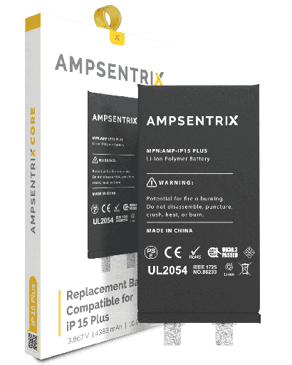 Replacement Battery Core Compatible For iPhone 15 Plus (Spot Welding Required) (AmpSentrix Core)