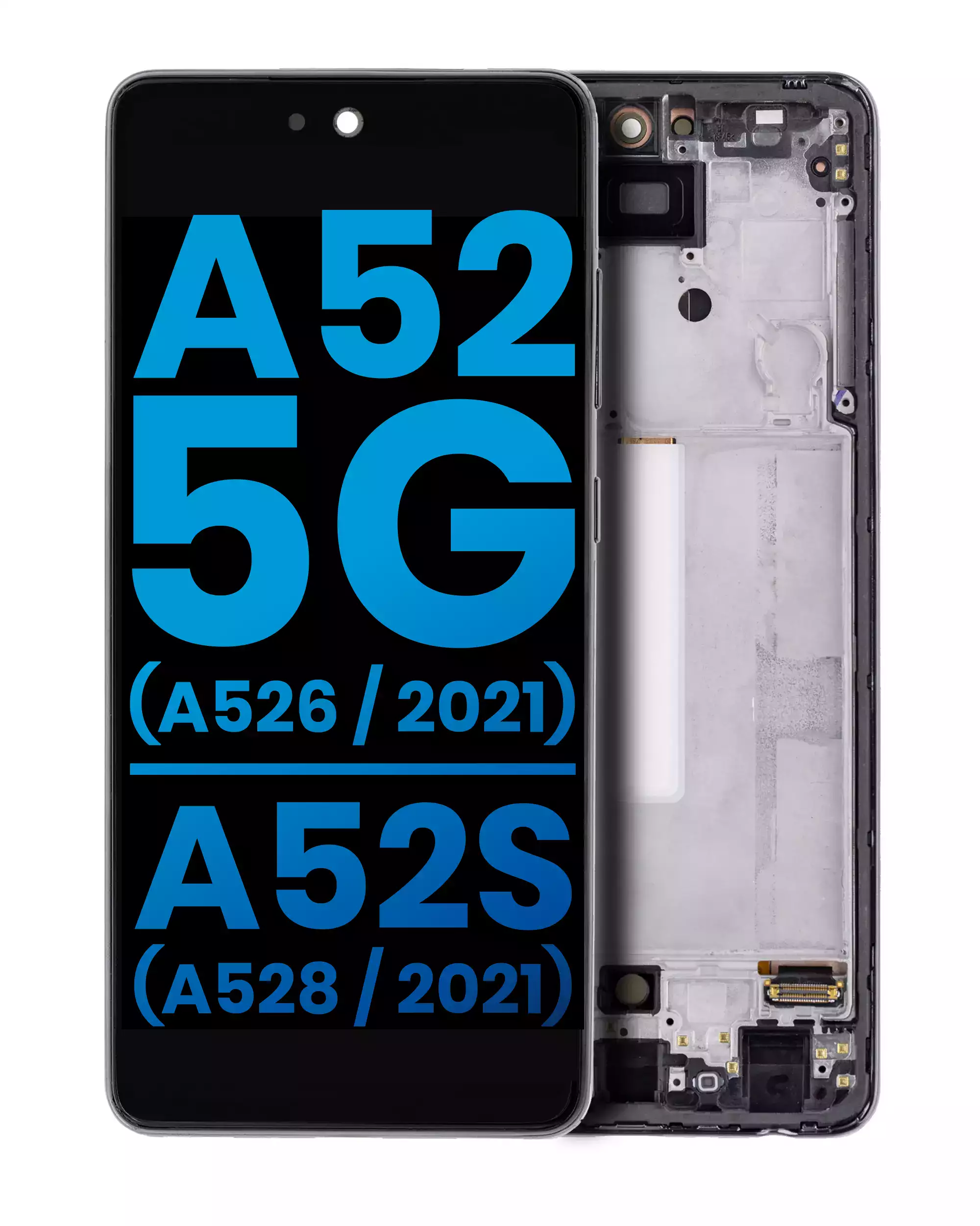 LCD Assembly With Frame (Without Finger Print Sensor) Compatible For Samsung Galaxy A52 5G (A526/2021)/A52S (A528/2021) (Aftermarket : Incell) (Awesome Black)