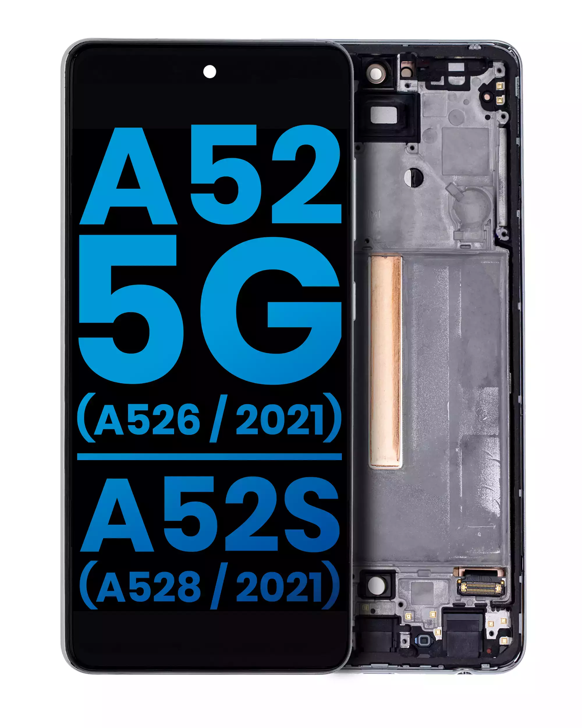 LCD Assembly With Frame (Without Finger Print Sensor) Compatible For Samsung Galaxy A52 5G (A526/2021)/A52S (A528/2021) (Aftermarket : Incell) (Awesome White)