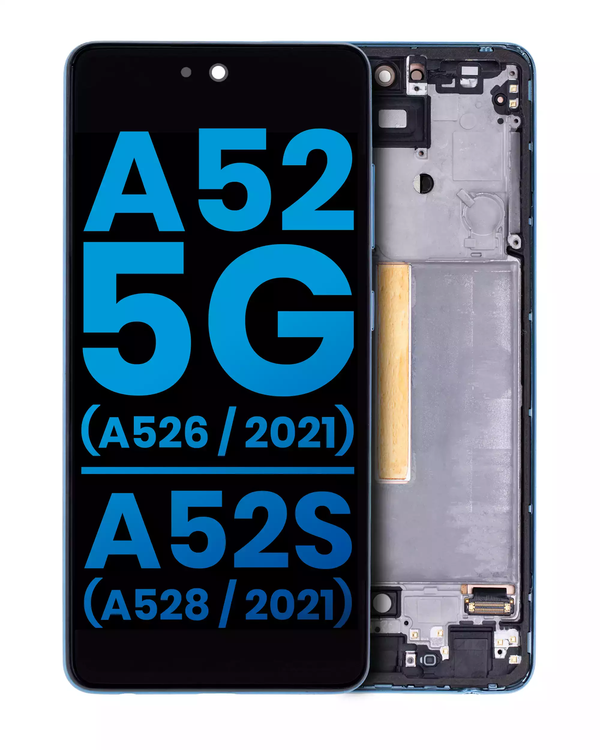 LCD Assembly With Frame (Without Finger Print Sensor) Compatible For Samsung Galaxy A52 5G (A526/2021)/A52S (A528/2021) (Aftermarket : Incell) (Awesome Blue)
