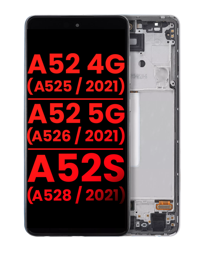 OLED Assembly With Frame Compatible For Samsung Galaxy A52 4G (A525/2021)/A52 5G (A526/2021)/A52S 5G (A528/2021) (6.46&quot;) (Aftermarket Plus) (Awesome White)