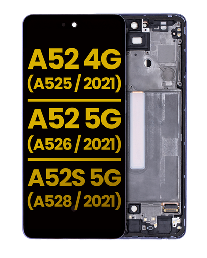 OLED Assembly With Frame Compatible For Samsung Galaxy A52 4G (A525/2021)/A52 5G (A526/2021)/A52S 5G (A528/2021) (Refurbished) (Awesome Violet)