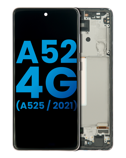 LCD Assembly With Frame (Without Finger Print Sensor) Compatible For Samsung Galaxy A52 4G (A525/2021) (Aftermarket : Incell) (Awesome Black)