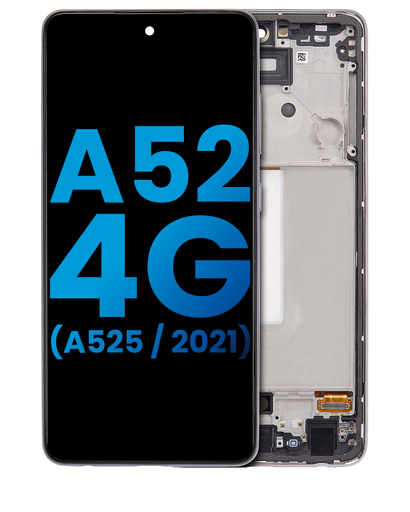 LCD Assembly With Frame (Without Finger Print Sensor) Compatible For Samsung Galaxy A52 4G (A525/2021) (Aftermarket : Incell) (Awesome White)