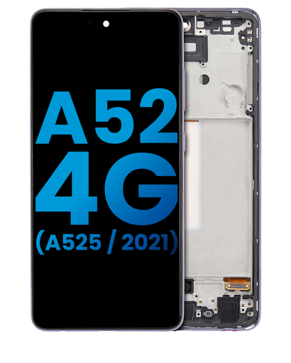 LCD Assembly With Frame (Without Finger Print Sensor) Compatible For Samsung Galaxy A52 4G (A525/2021) (Aftermarket : Incell) (Awesome Violet)