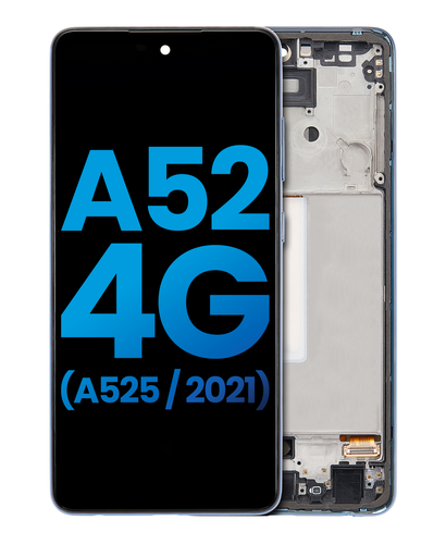 LCD Assembly With Frame (Without Finger Print Sensor) Compatible For Samsung Galaxy A52 4G (A525/2021) (Aftermarket : Incell) (Awesome Blue)
