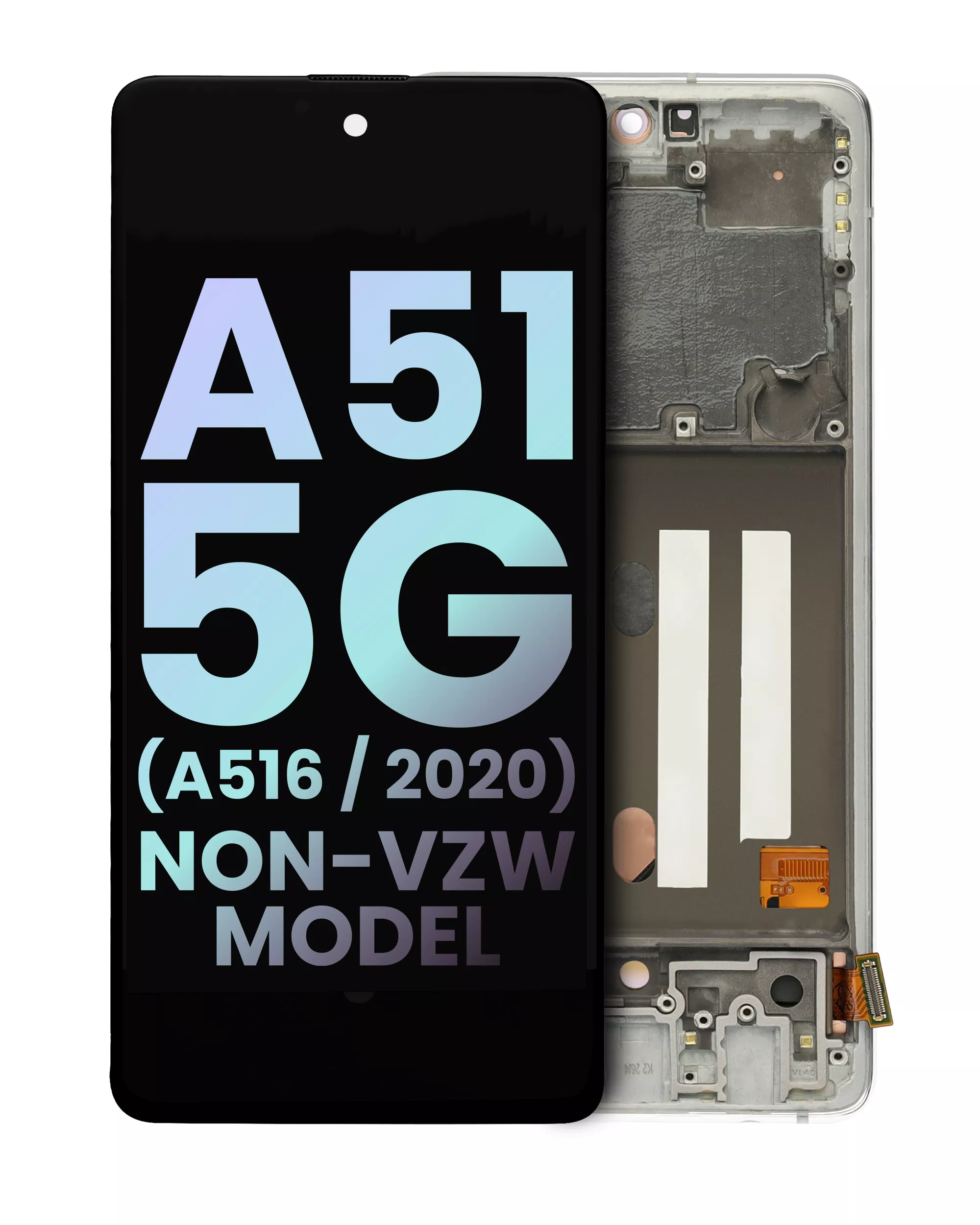 OLED Assembly With Frame Compatible For Samsung Galaxy A51 5G (A516/2020) (Non-Verizon 5G UW Frame) (Service Pack) (Prism Cube White)