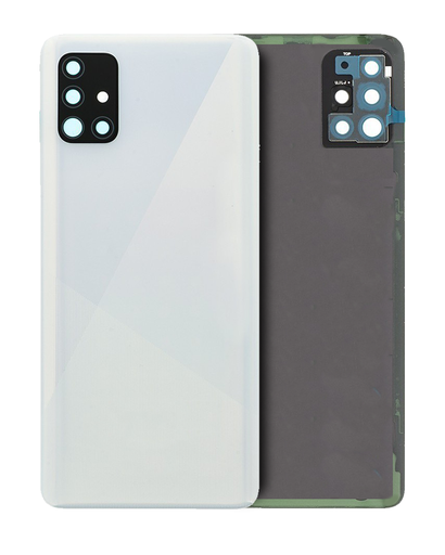 Back Cover Glass With Camera Lens Compatible For Samsung Galaxy A51 (Service Pack) (White)