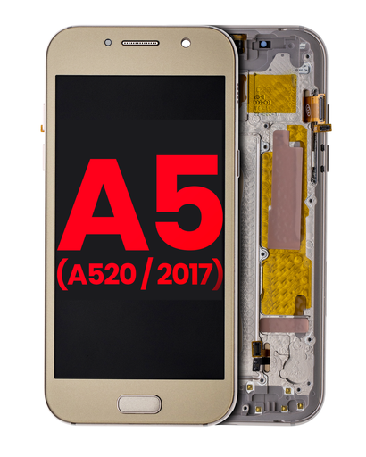 OLED Assembly With Frame Compatible For Samsung Galaxy A5 (A520/2017) (Aftermarket Plus) (Gold)