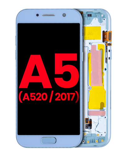 OLED Assembly With Frame Compatible For Samsung A5 (A520/2017) (Aftermarket Plus) (Blue Mist)