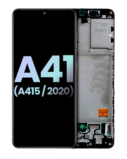 LCD Assembly With Frame Compatible For Samsung Galaxy A41 (A415/2020) (Service Pack) (Black)