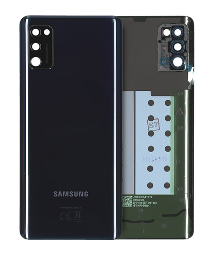 Back Cover Glass With Camera Lens Compatible For Samsung Galaxy A41 (A415/2020) (Service Pack) (Prism Crush Black)