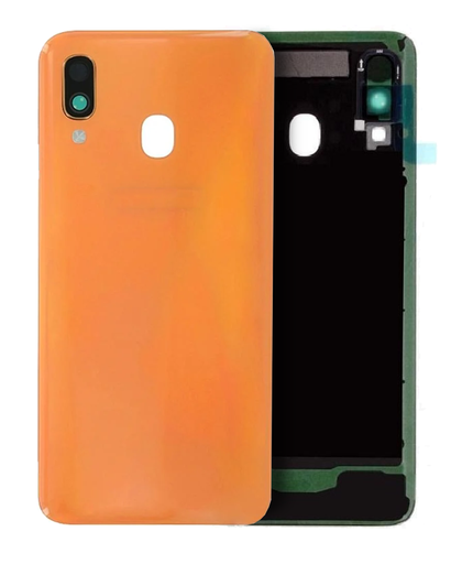 Back Cover Glass With Camera Lens Compatible For Samsung Galaxy A40 (A405/2019) (Service Pack) (Orange)