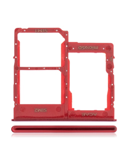 Dual Sim Card Tray Compatible For Samsung Galaxy A40 (A405/2019) (Red)