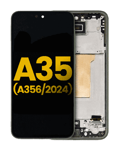 OLED Assembly With Frame Compatible For Samsung Galaxy A35 5G (A356/2024) (Refurbished) (Lemon)