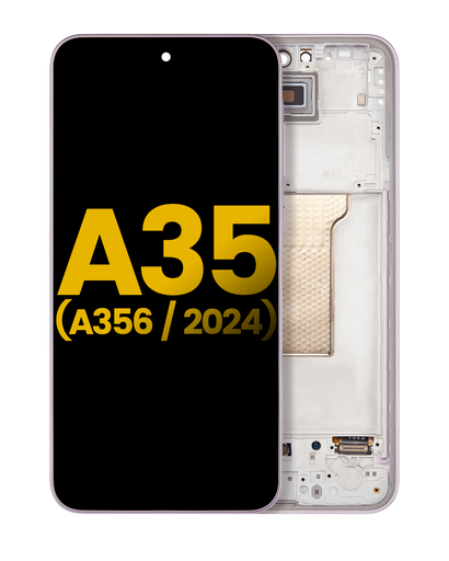 OLED Assembly With Frame Compatible For Samsung Galaxy A35 5G (A356/2024) (Refurbished) (Lilac)
