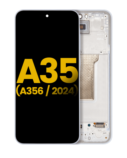OLED Assembly With Frame Compatible For Samsung Galaxy A35 5G (A356/2024) (Refurbished) (Iceblue)