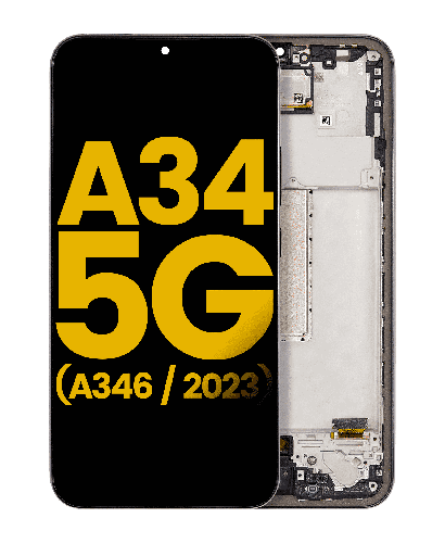 OLED Assembly With Frame Compatible For Samsung Galaxy A34 5G (A346/2023) (Refurbished) (Graphite)