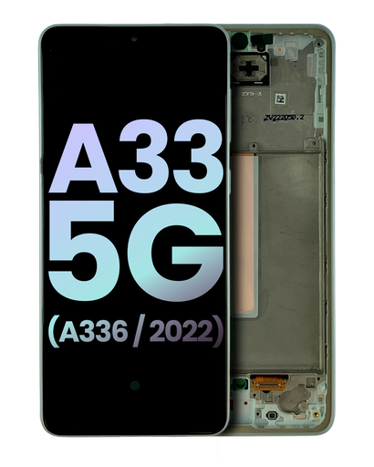 OLED Assembly With Frame Compatible For Samsung Galaxy A33 5G (A336/2022) (Service Pack) (Awesome White)