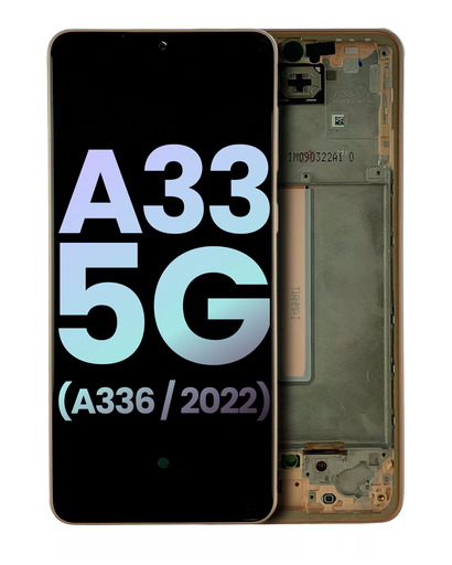 OLED Assembly With Frame Compatible For Samsung Galaxy A33 5G (A336/2022) (Service Pack) (Peach)
