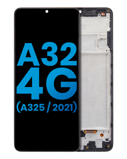 LCD Assembly With Frame (Without Finger Print Sensor) Compatible For Samsung Galaxy A32 4G (A325/2021) (Aftermarket: Incell) (Awesome Black)
