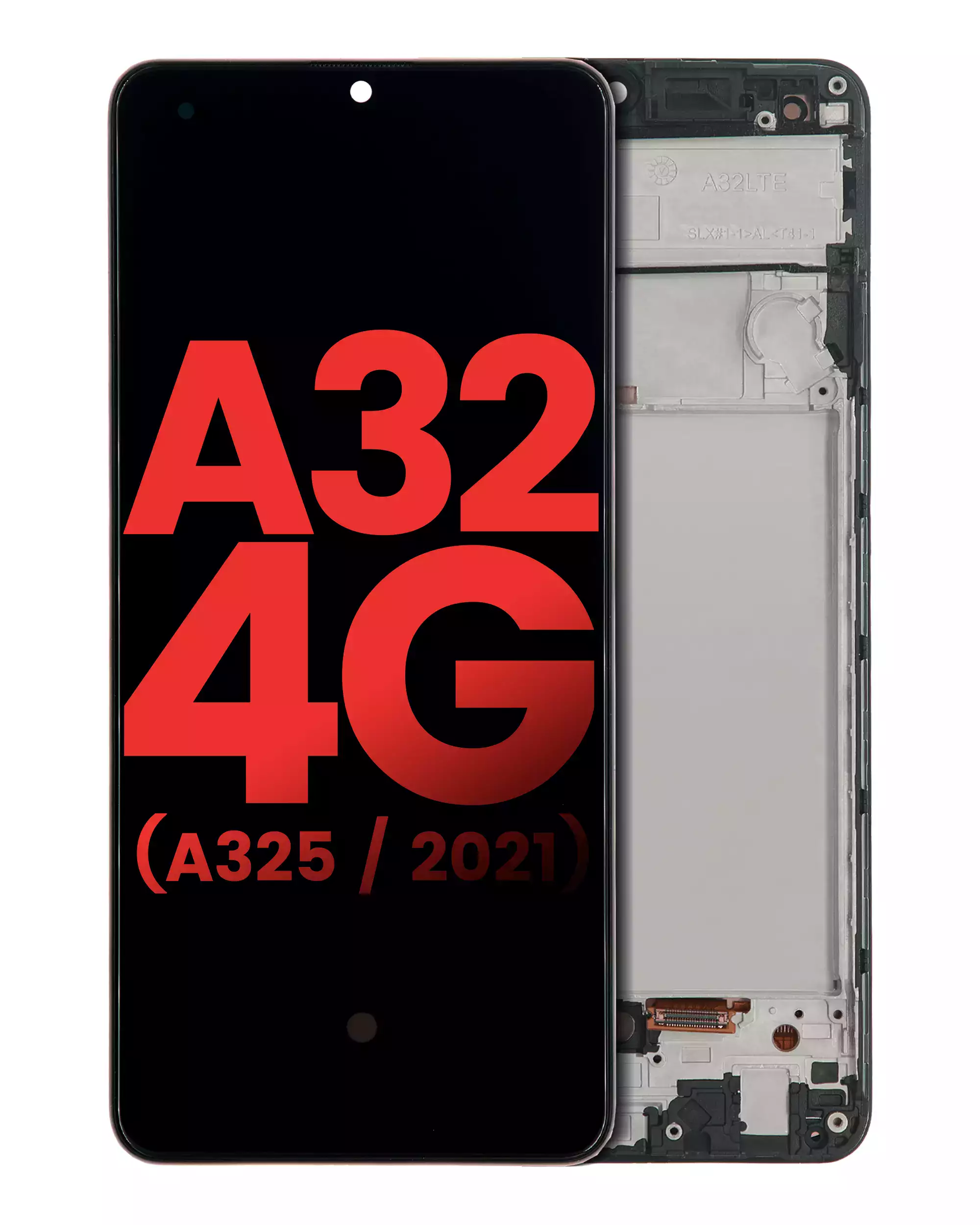 OLED Assembly With Frame Compatible For Samsung Galaxy A32 4G (A325/2021) (Aftermarket Plus) (Awesome Black)