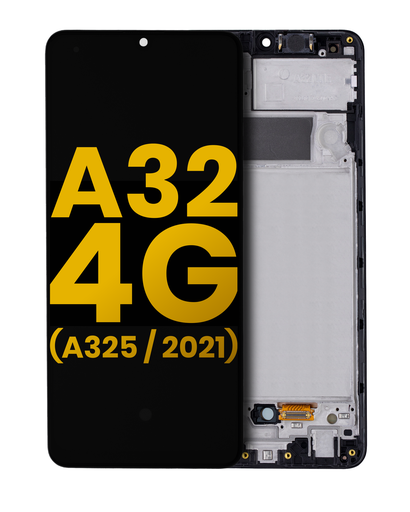 OLED Assembly With Frame Compatible For Samsung Galaxy A32 4G (A325/2021) (Refurbished) (Awesome Black)