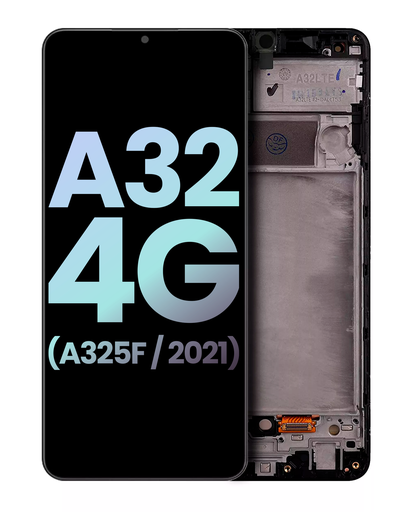 LCD Assembly With Frame Compatible For Samsung Galaxy A32 4G (A325F/2021) (Service Pack) (Awesome Black)