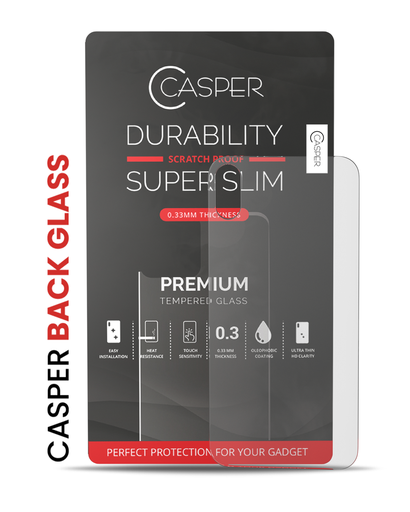 Casper Tempered Glass (Back Glass) Compatible For iPhone X / XS (Retail Pack) (Matte)