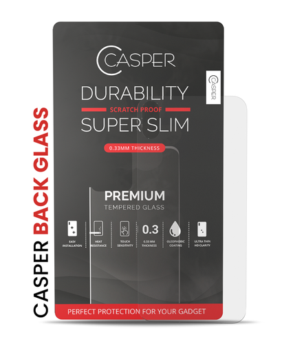 Casper Tempered Glass (Back Glass) Compatible For iPhone XS Max (Retail Pack) (Clear)