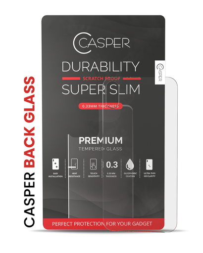 Casper Tempered Glass (Back Glass) Compatible For iPhone X / XS (Retail Pack) (Clear)