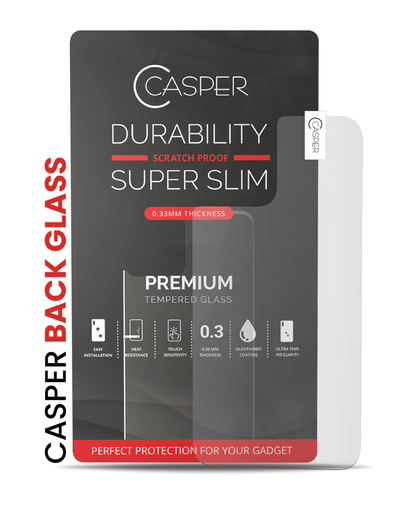 Casper Tempered Glass (Back Glass) Compatible For iPhone 12 (Retail Pack) (Matte)