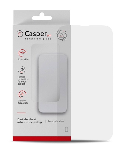 Casper Pro Tempered Glass Compatible For iPhone 15 Pro Max (Retail Pack) (Clear)