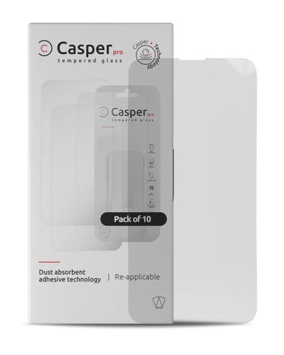 Casper Pro Tempered Glass Compatible For iPhone 15 Pro Max (10 Pack) (Clear)