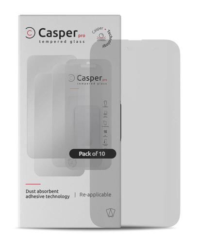 Casper Pro Tempered Glass Compatible For iPhone 15 Pro Max (10 Pack) (Matte)