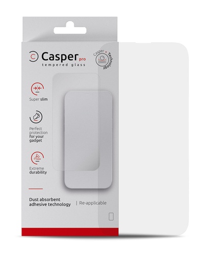 Casper Pro Tempered Glass Compatible For iPhone 15 Pro (Retail Pack) (Clear)