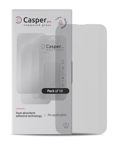 Casper Pro Tempered Glass Compatible For iPhone 15 Pro (10 Pack) (Matte)