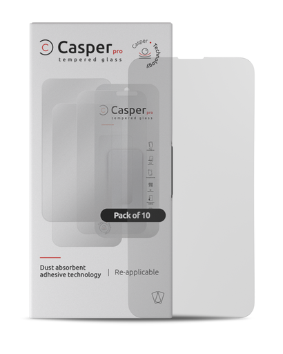 Casper Pro Tempered Glass Compatible For iPhone 15 Plus / 16 Plus (Retail Pack) (Matte)