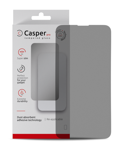 Casper Pro Tempered Glass Compatible For iPhone 15 Plus / 16 Plus (Retail Pack) (Privacy)