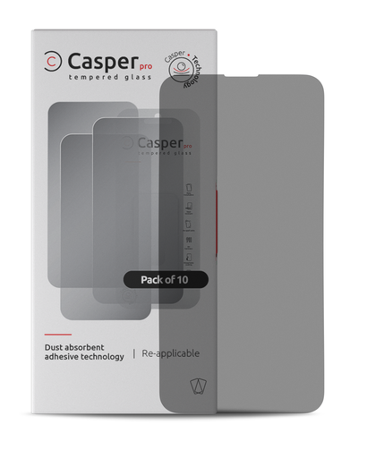 Casper Pro Tempered Glass Compatible For iPhone 15 Plus / 16 Plus (10 Pack) (Privacy)