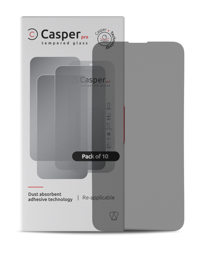 Casper Pro Tempered Glass Compatible For iPhone 15 / 16 (10 Pack) (Privacy)
