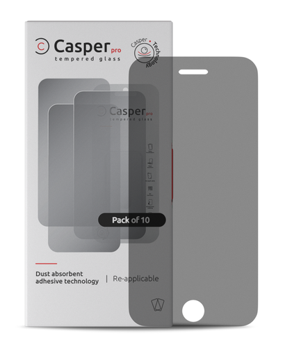 Casper Pro Tempered Glass Compatible For iPhone 6 / 6S / 7 / 8 / SE (2020) / SE (2022) (Retail Pack) (Privacy)
