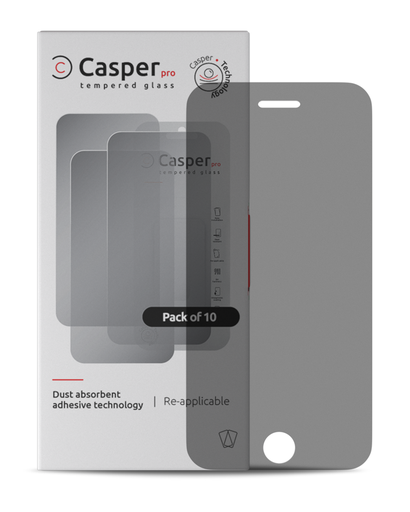 Casper Pro Tempered Glass Compatible For iPhone 6 / 6S / 7 / 8 / SE (2020) / SE (2022) (10 Pack) (Privacy)