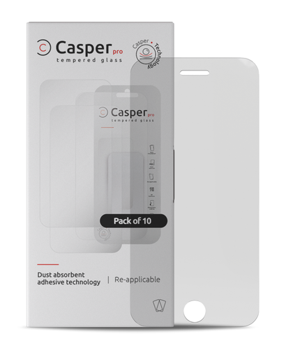 Casper Pro Tempered Glass Compatible For iPhone 6 Plus / 6S Plus / 7 Plus / 8 Plus (10 Pack) (Clear)