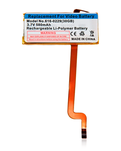 Replacement Battery Compatible For iPod Video (30GB) (580mAh)