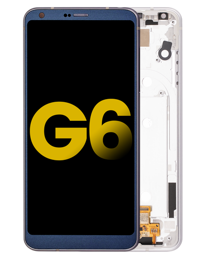 LCD Assembly With Frame Compatible For LG G6 (Refurbished) (Ice Platinum Silver)